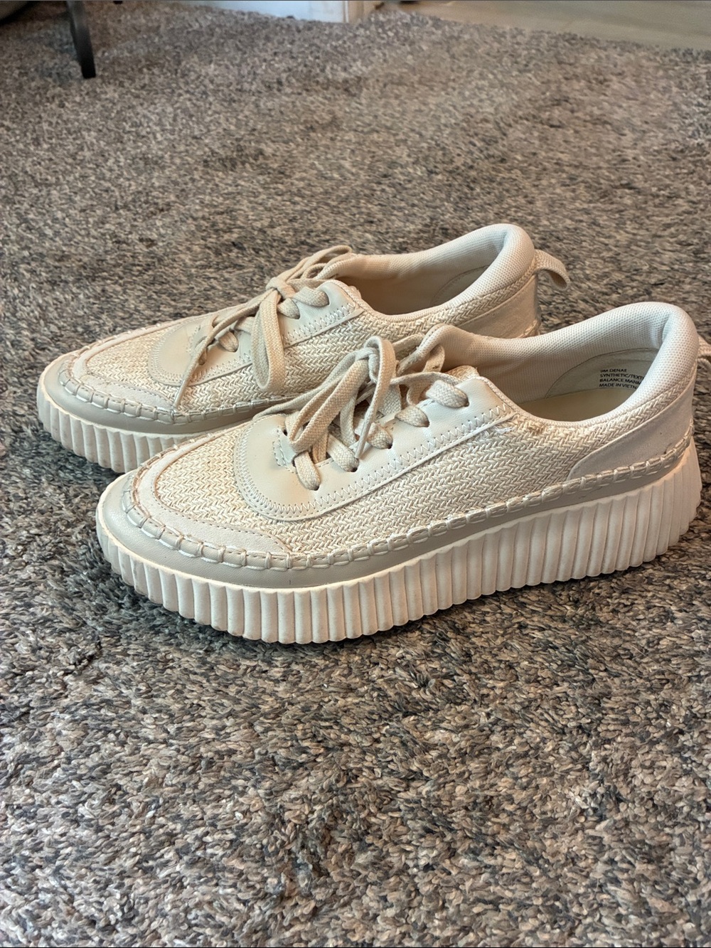 Dolce Vita Cream Platform Lace-Up Sneakers